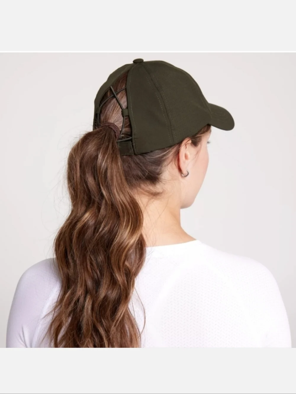 CALIA Deep Green Crossback Ponytail Messy Bun Performance Hat - NWT